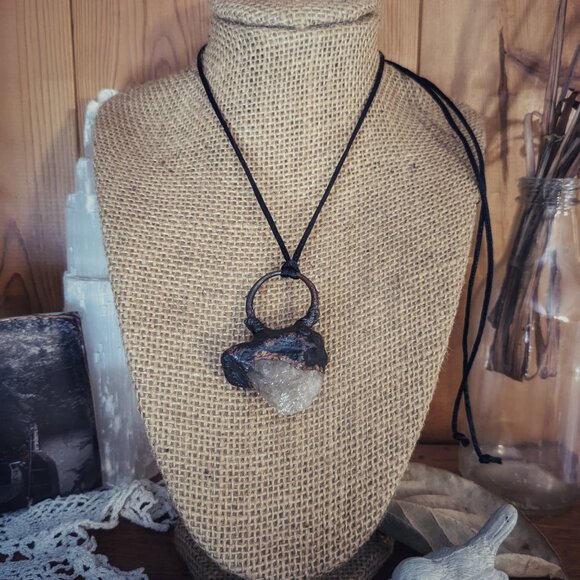 Electroformed Rutilated Quartz Pendant - Picture 4 of 7